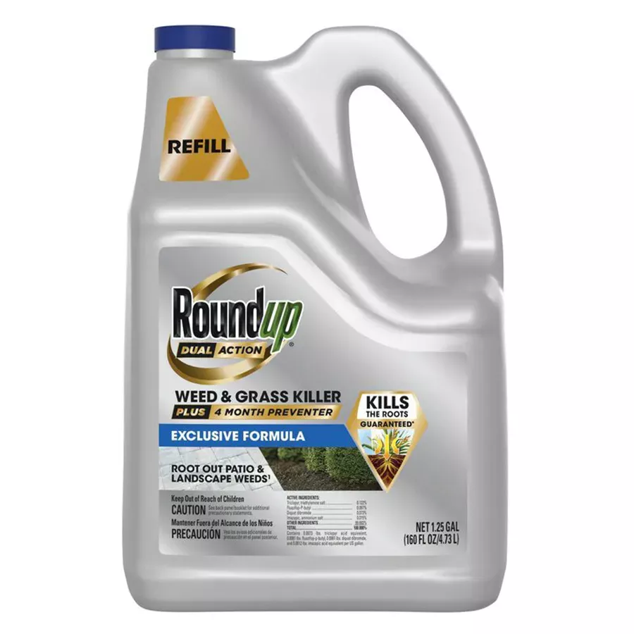 Roundup Dual Action Weed & Grass Killer Plus 4M Preventer RTU Refill - 1.25 gal