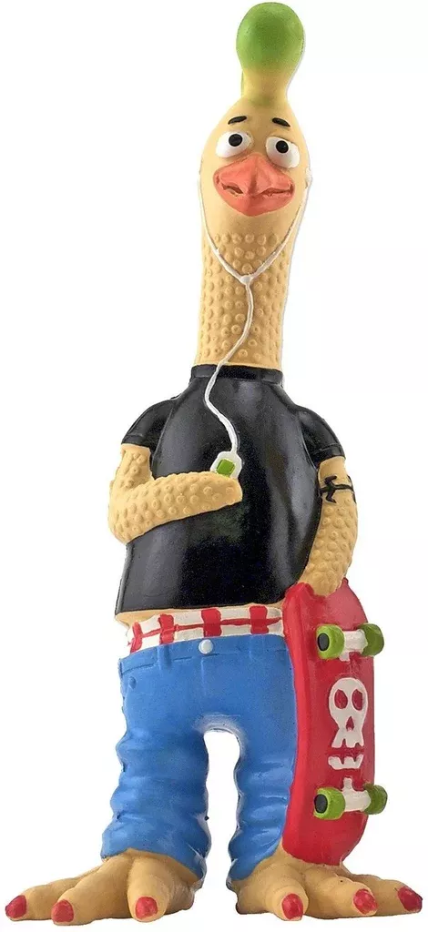 Ruffin' It 80536 Tony Mohawk Latex Chicken Dog Toy, Large