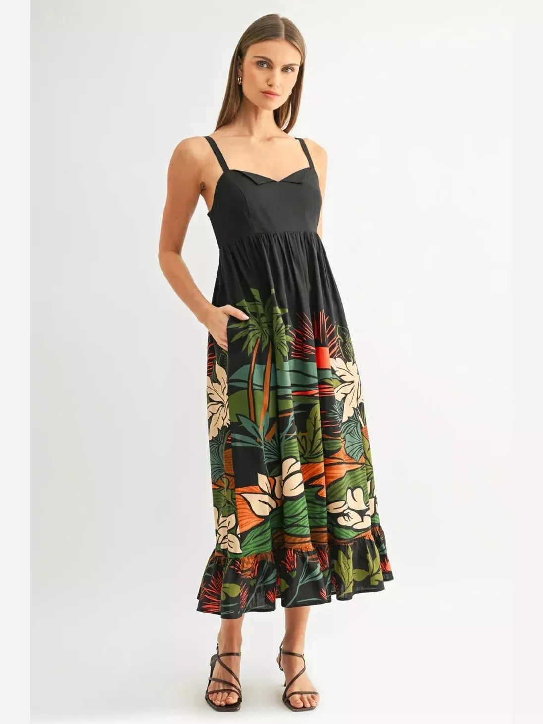 Ruffled Babydoll Maxi Dress