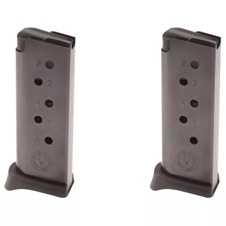 Ruger LCP .380 ACP Magazine with Extended Polymer Base Plate - 6 Round