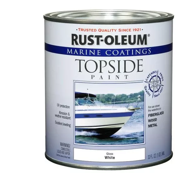 Rust-Oleum 206999Marine Topside Paint, Exterior, Gloss White, 1 Quart
