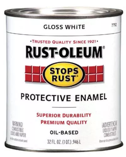 Rust-Oleum 7792-504 Metal Saver Paint Gloss White Qt