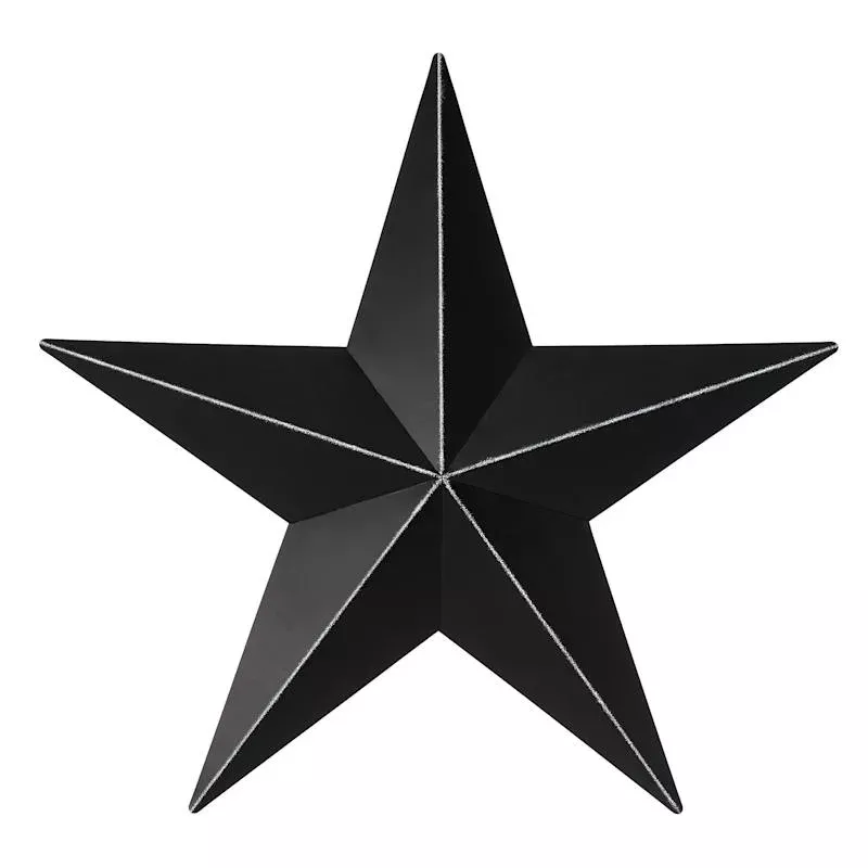 Rustic Black Metal Star Outdoor Wall Decor, 18"