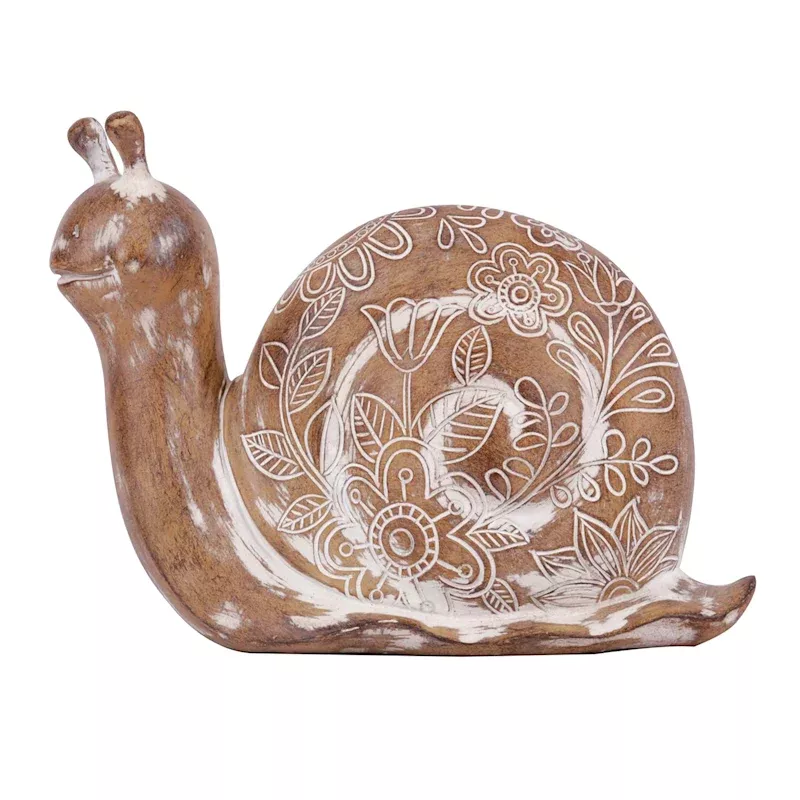 Rustic Snail Outdoor Garden Statue, 10"