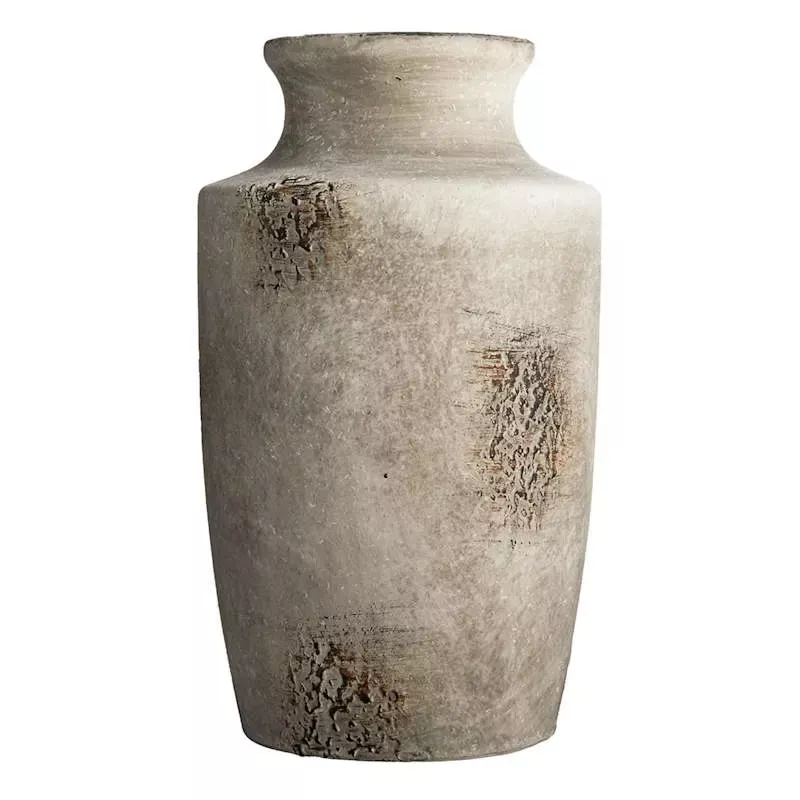 Rustic Wash Ceramic Vase, 10.5"