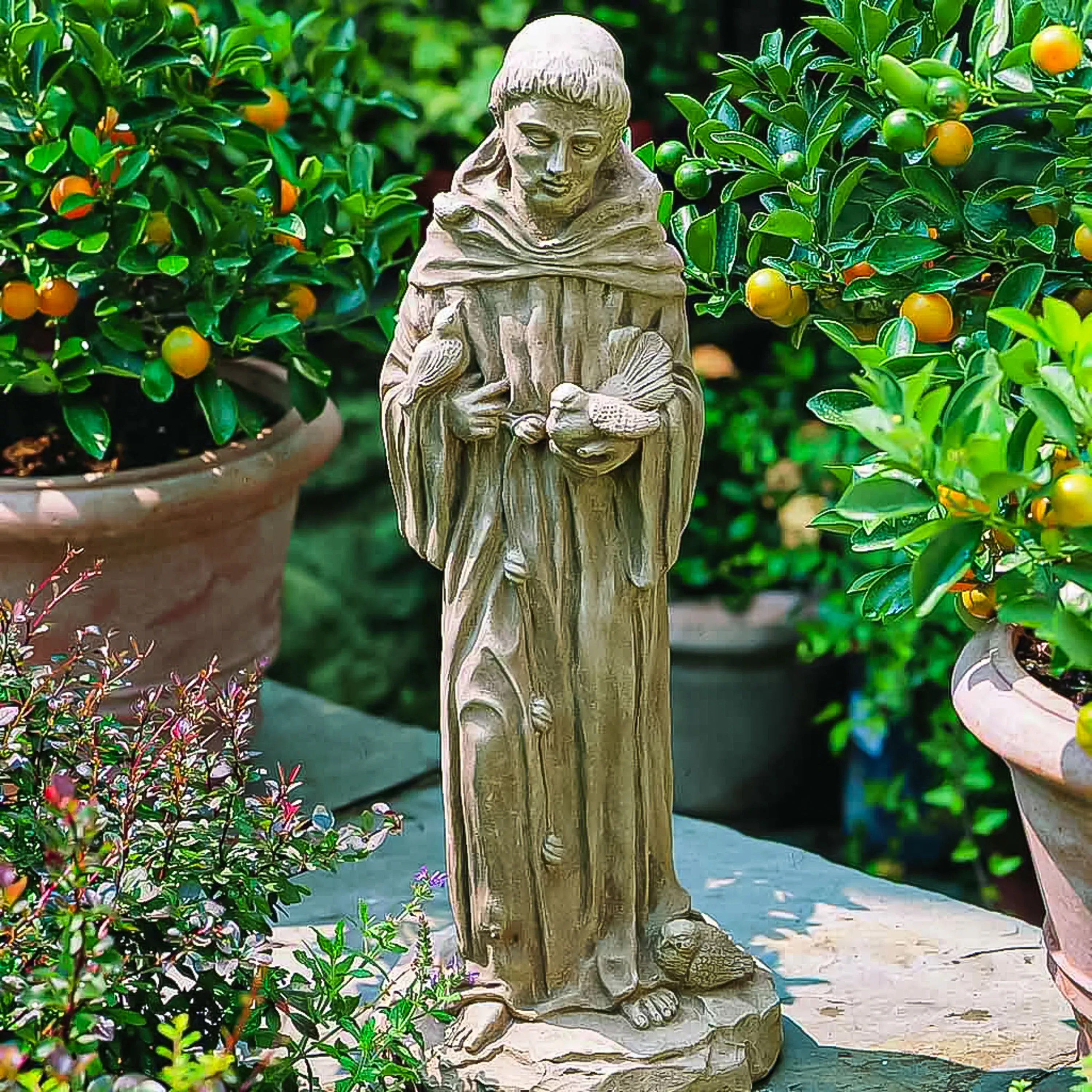 Saint Francis Cast Stone Garden Statue
