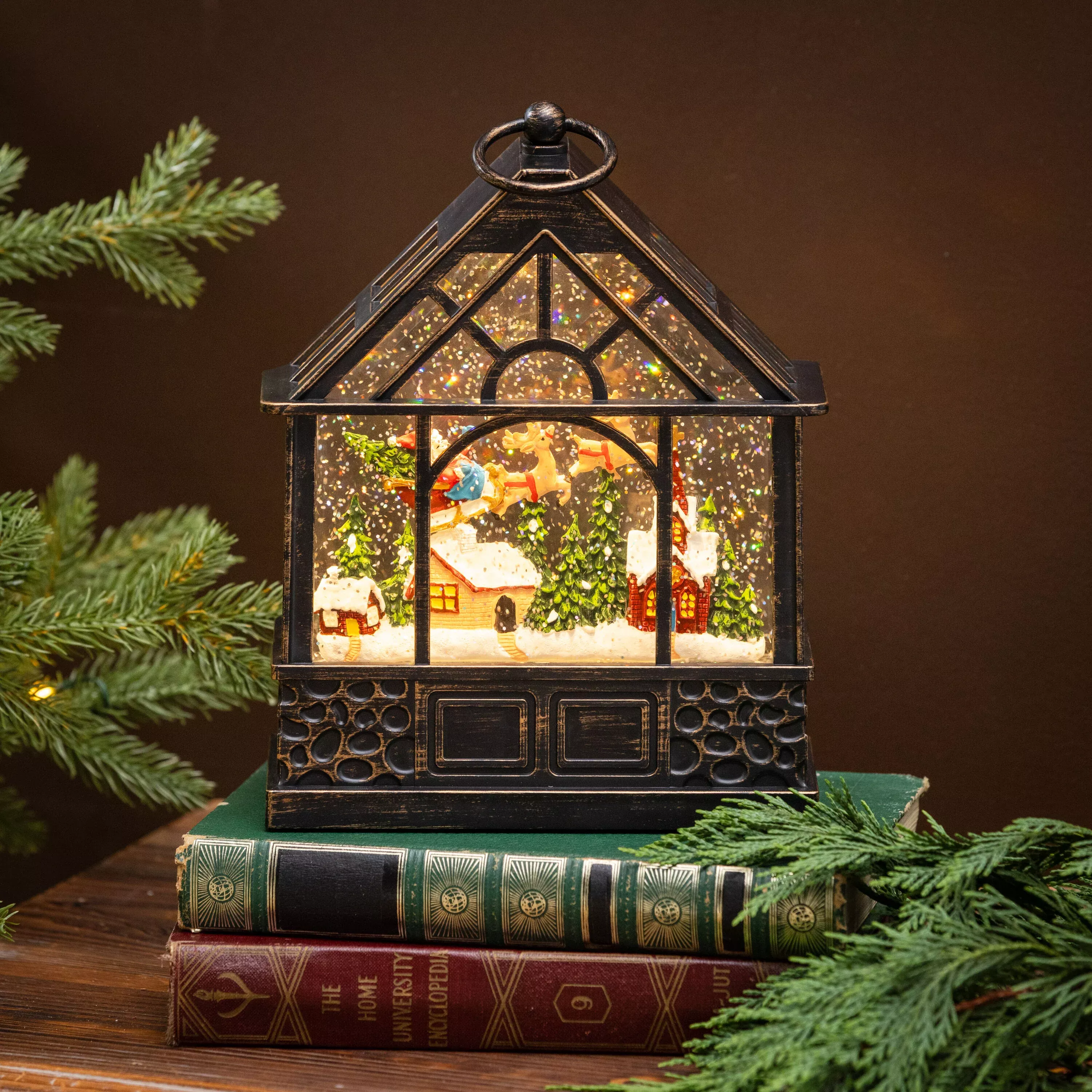 Santa Delivering Presents LED Musical Water Lantern