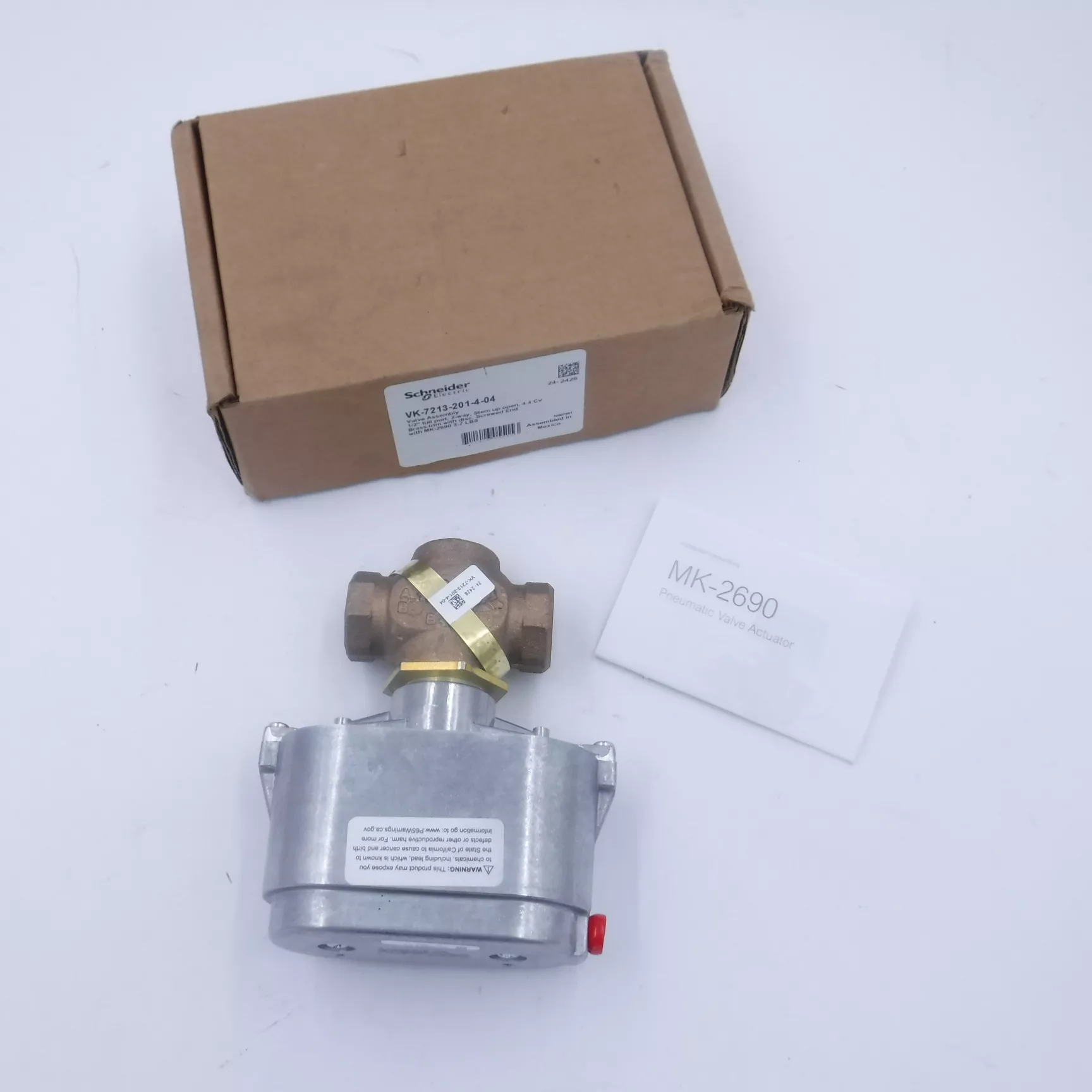 Schneider VK-7213-201-4-04 Globe Valve 1/2″ Full Port 2-Way 4.4 Cv 90 psi