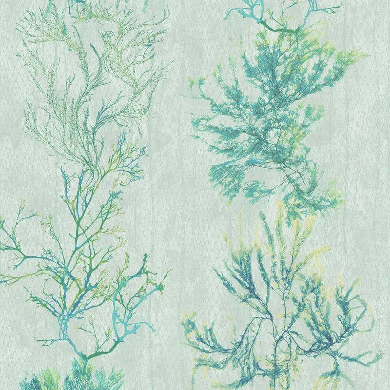 Seagrass Seaweed Stripe Aquamarine Wallpaper