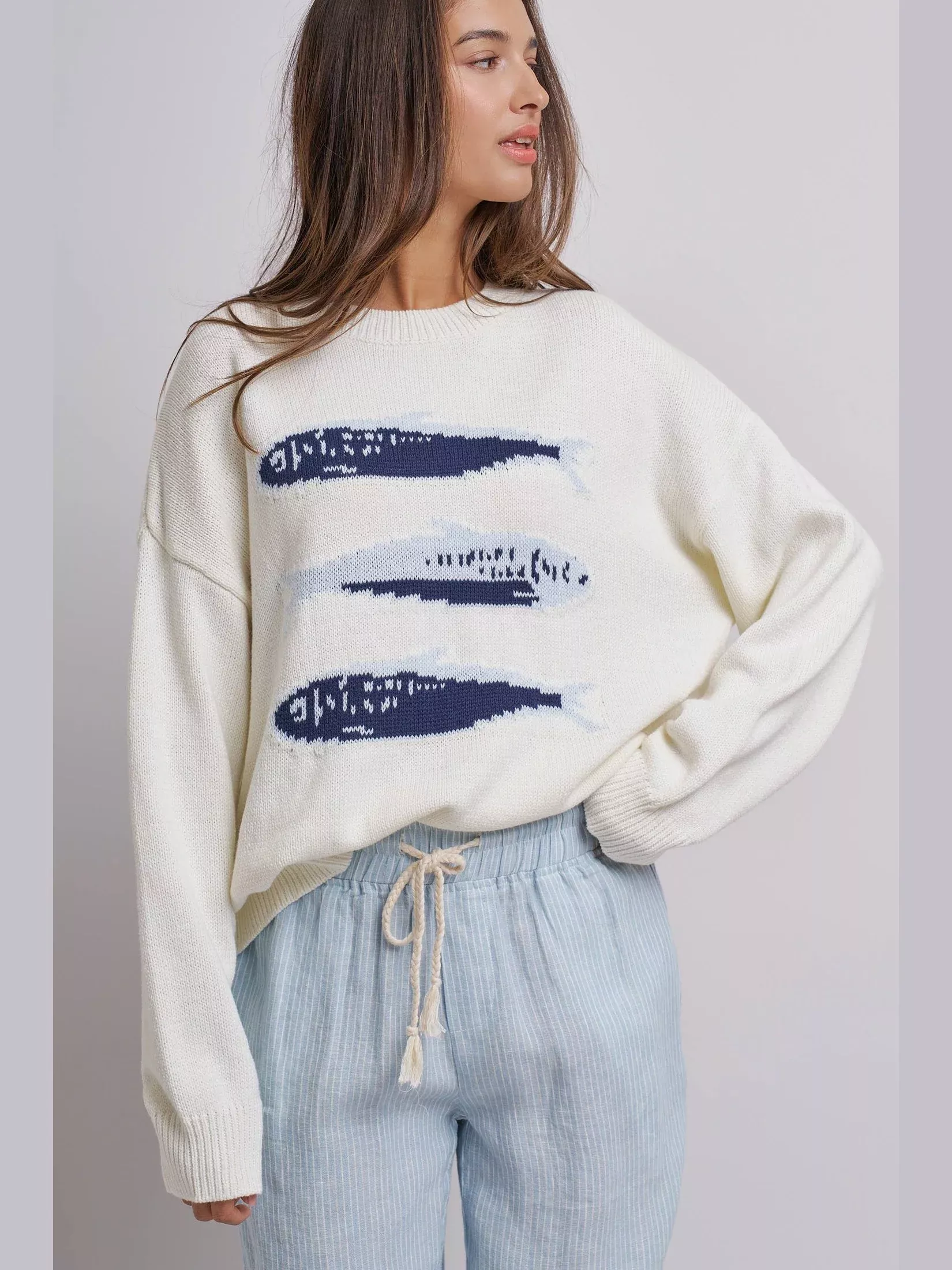 Seaside Sardine Knit Sweater