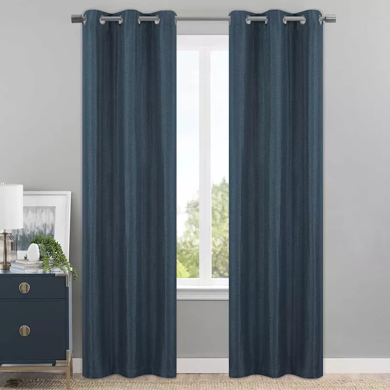Sedgwick Navy Blue Blackout Curtain Panel, 95"