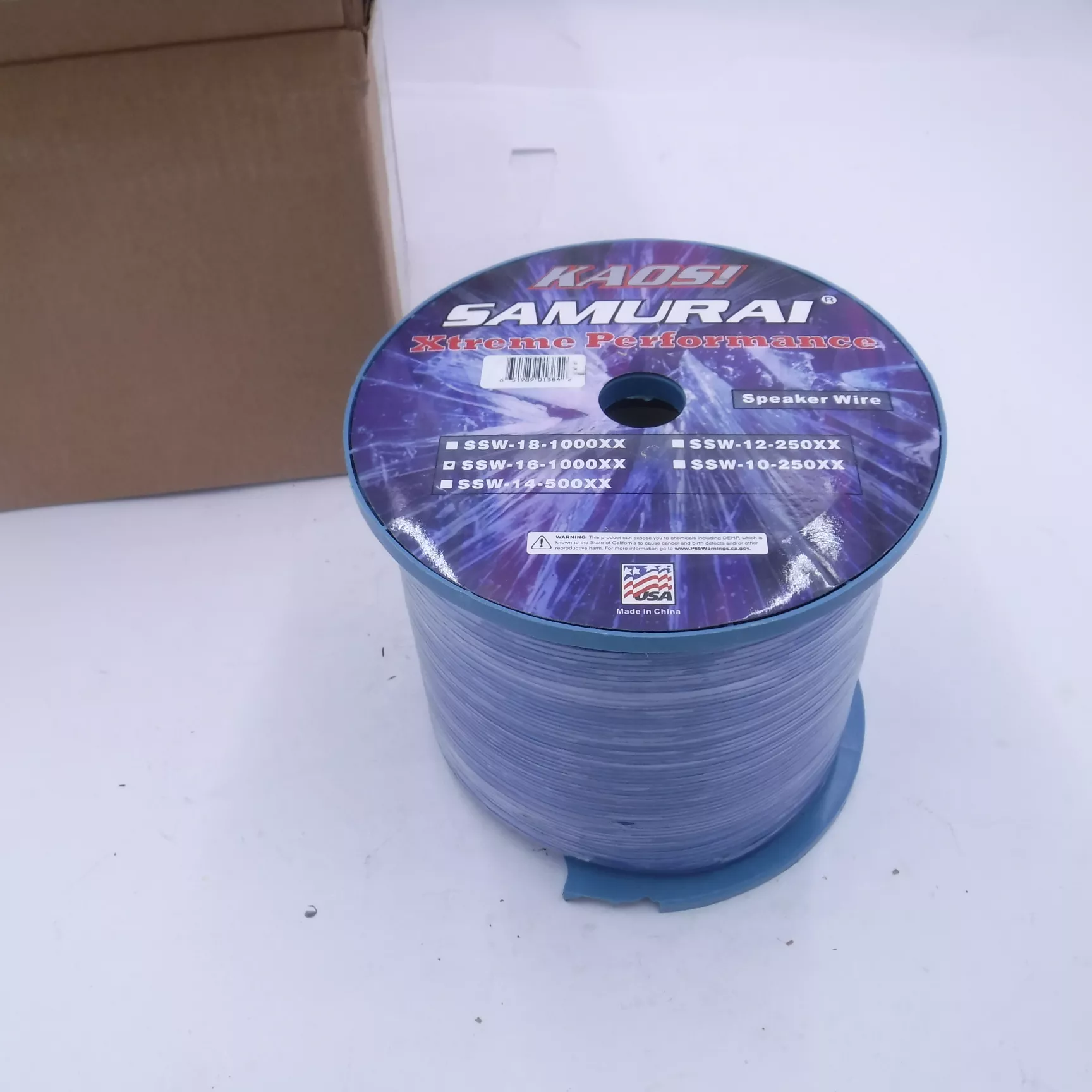 SEE DESC 1000′ Kaos Samurai Xtreme Performance 16-Guage Speaker Wire Blue