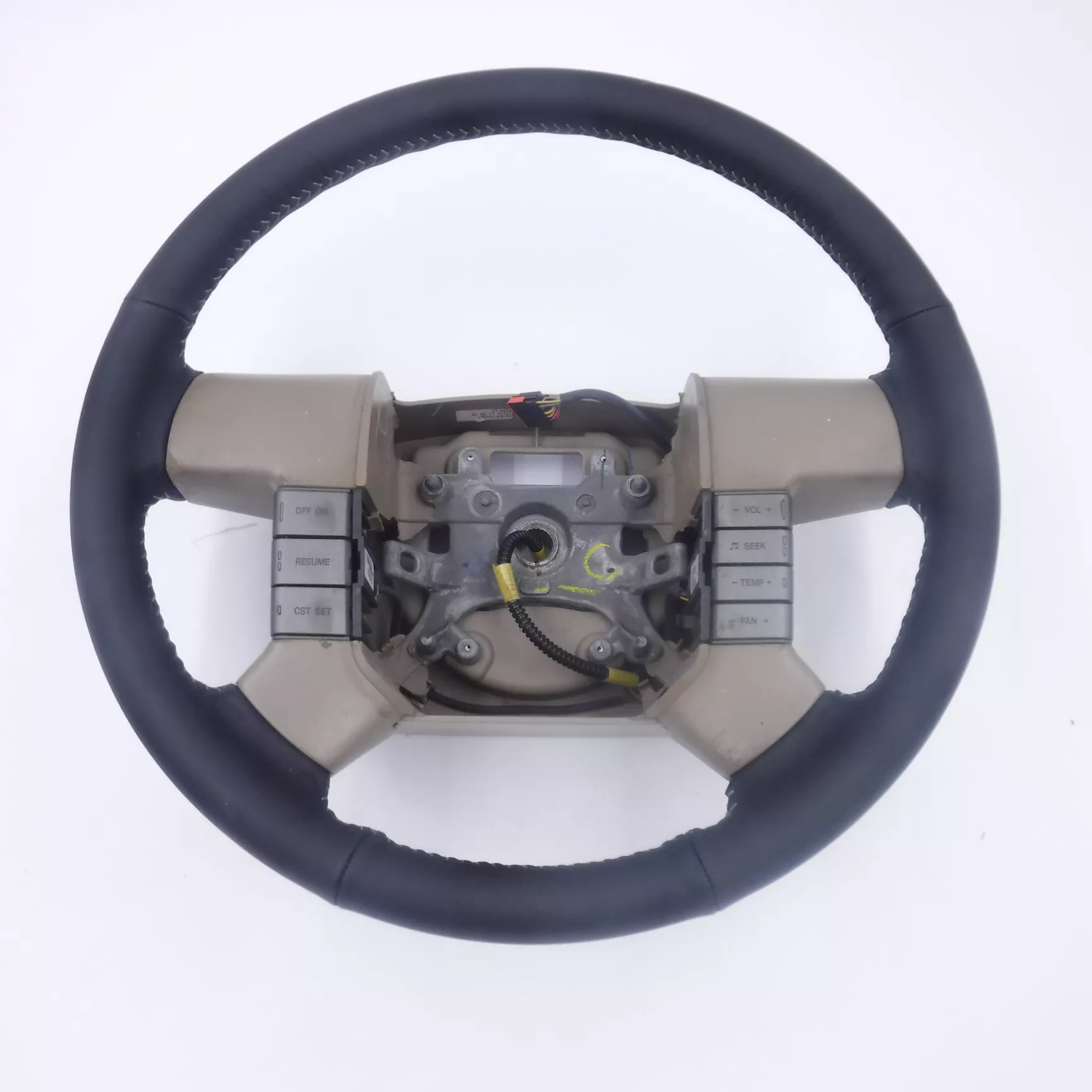 SEE DESC OEM Ford 7 Button Steering Wheel Tan Black Leather 2004-2008 King Ranch