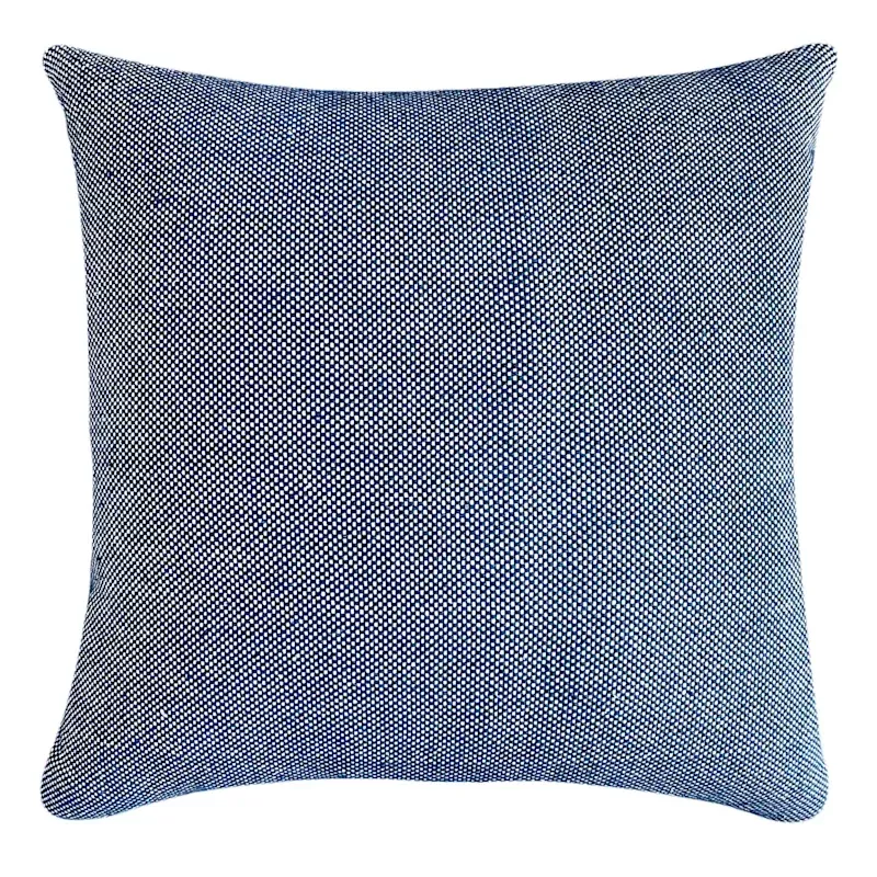Selma Blue Woven Throw Pillow, 18"
