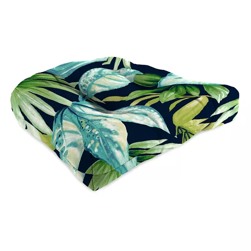 Seneca Navy Blue Outdoor Wicker Seat Cushion