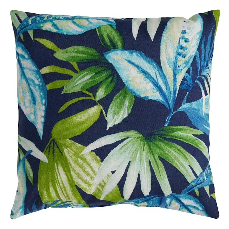 Seneca Navy Blue Square Outdoor Throw Pillow, 16"