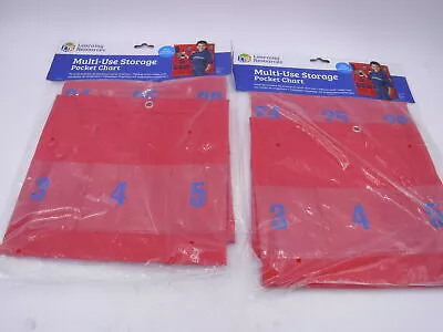 Set of 2 Learning Resources Pocket Chart Calculator Cell… Hanging Storage