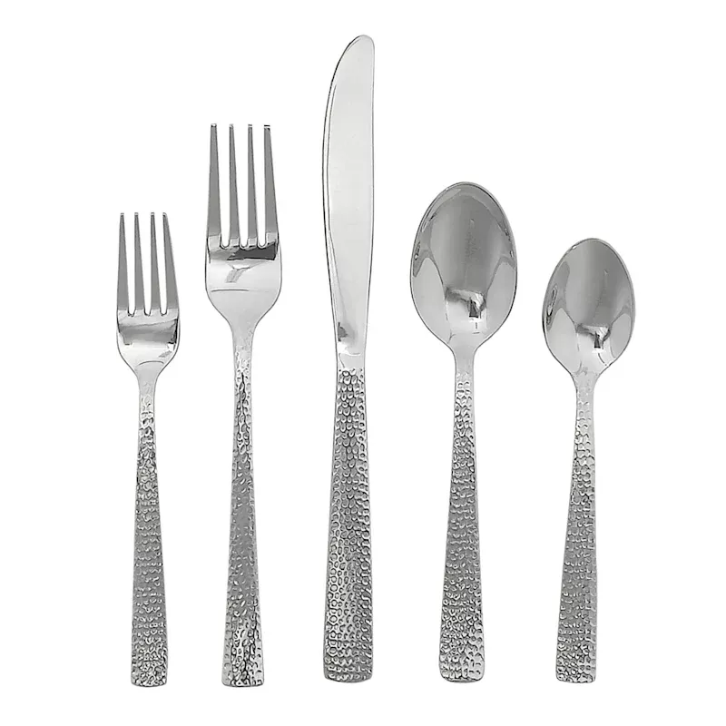 Set of 20 Hammered Flatware