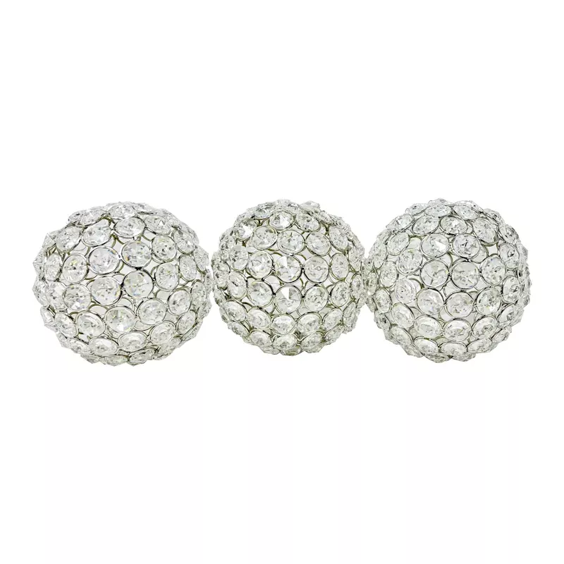 Set of 3 Clear Crystal Orb Set