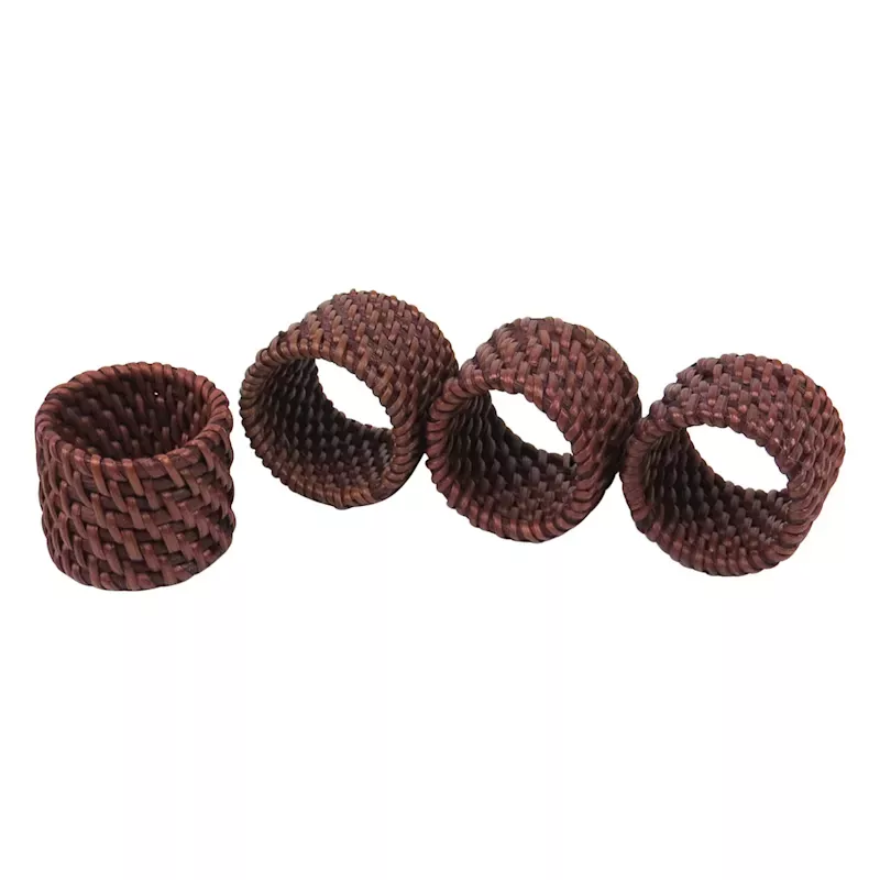 Set of 4 Rattan Napkin Rings
