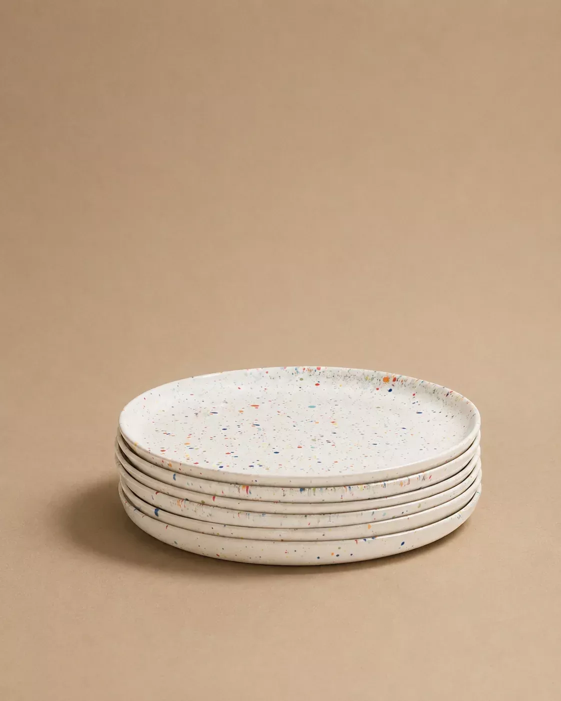 Set of 6 White Dinner Plates 11" stoneware ceramic — Party Collection