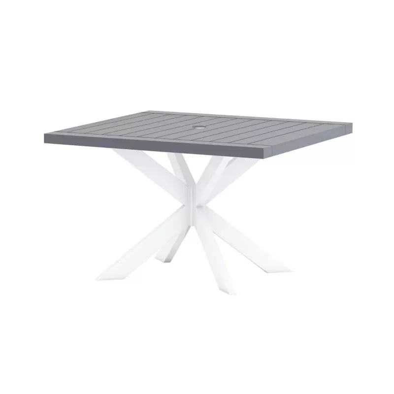 Shelta Bridgeport Aluminium Square Dining Table Graphite Table Top / White PC Frame