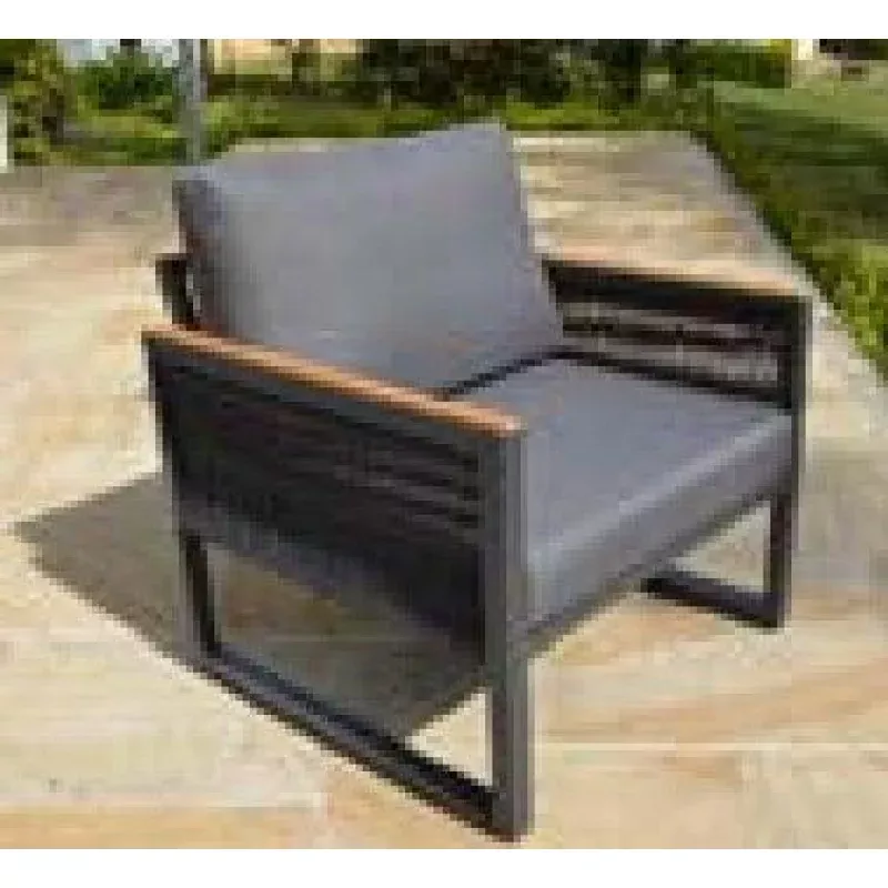Shelta Ocean Single Sofa Charcoal Cushions / Charcoal PC Frame