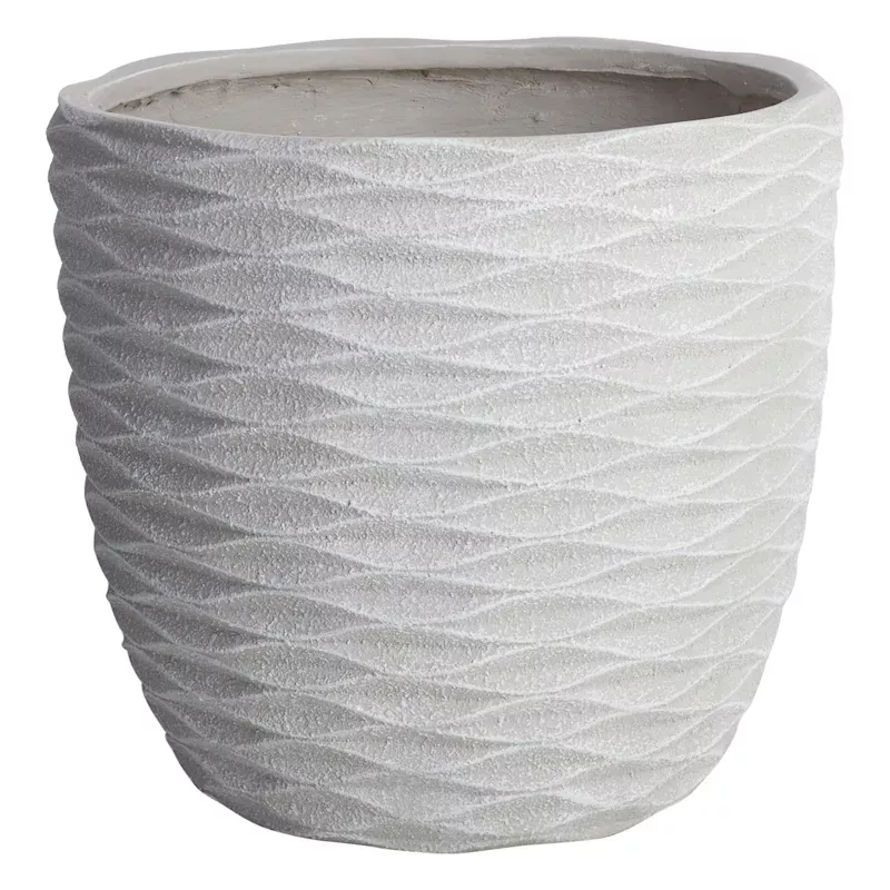 Sherwin White Antique Concrete Outdoor Planter, Large
