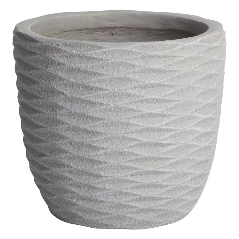 Sherwin White Antique Concrete Outdoor Planter, Medium