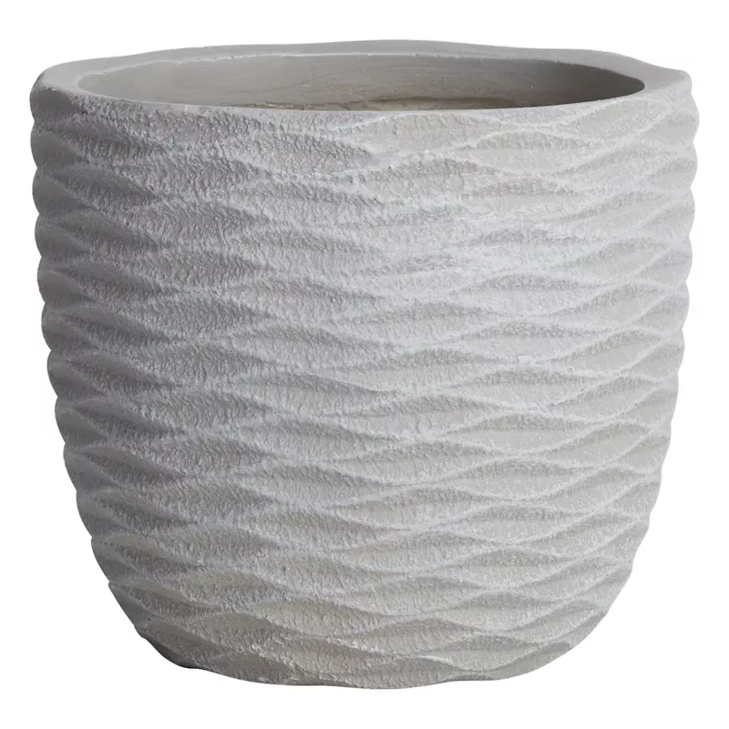 Sherwin White Antique Concrete Outdoor Planter, Small