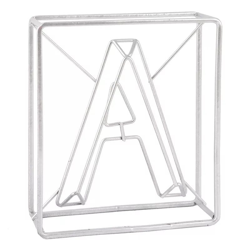 Silver 7" Metal Letter Block Sign, A