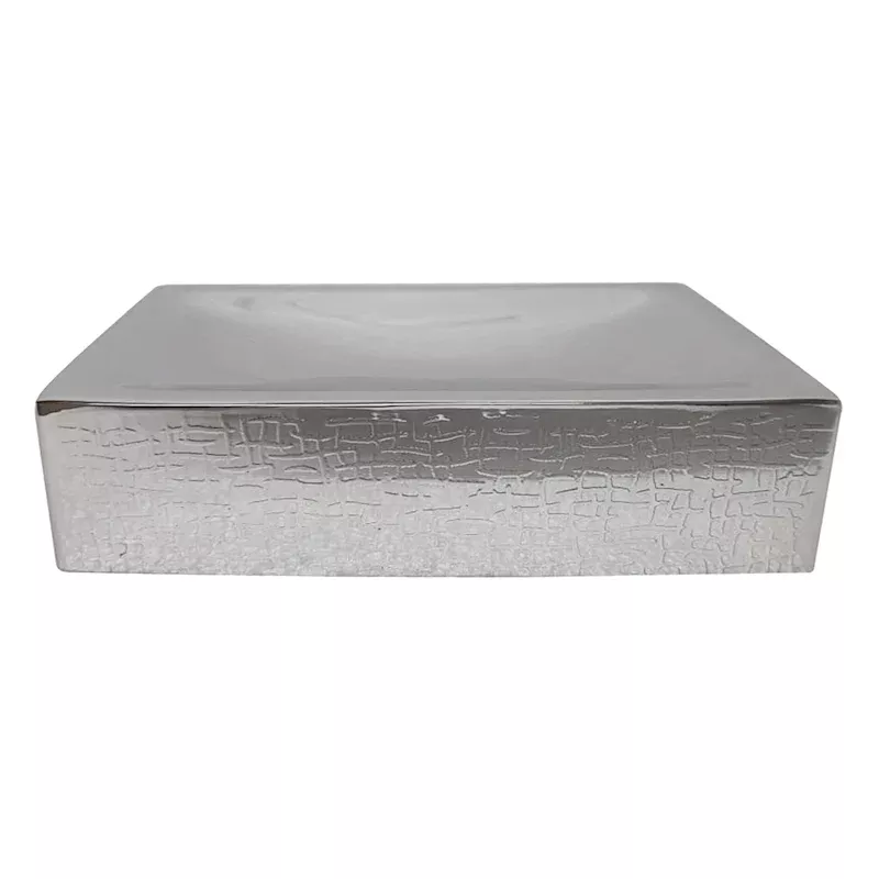 Silver Etched Metal Soap Dish
