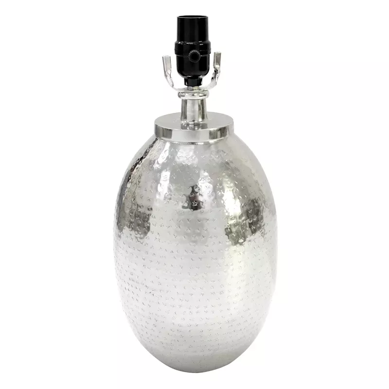 Silver Hammered Metal Accent Lamp Base, 14"