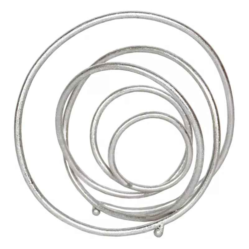 Silver Metal Circle Figurine, 10"