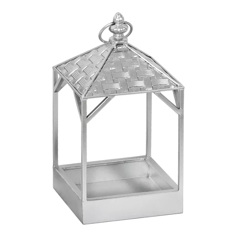 Silver Metal Lantern, 14"