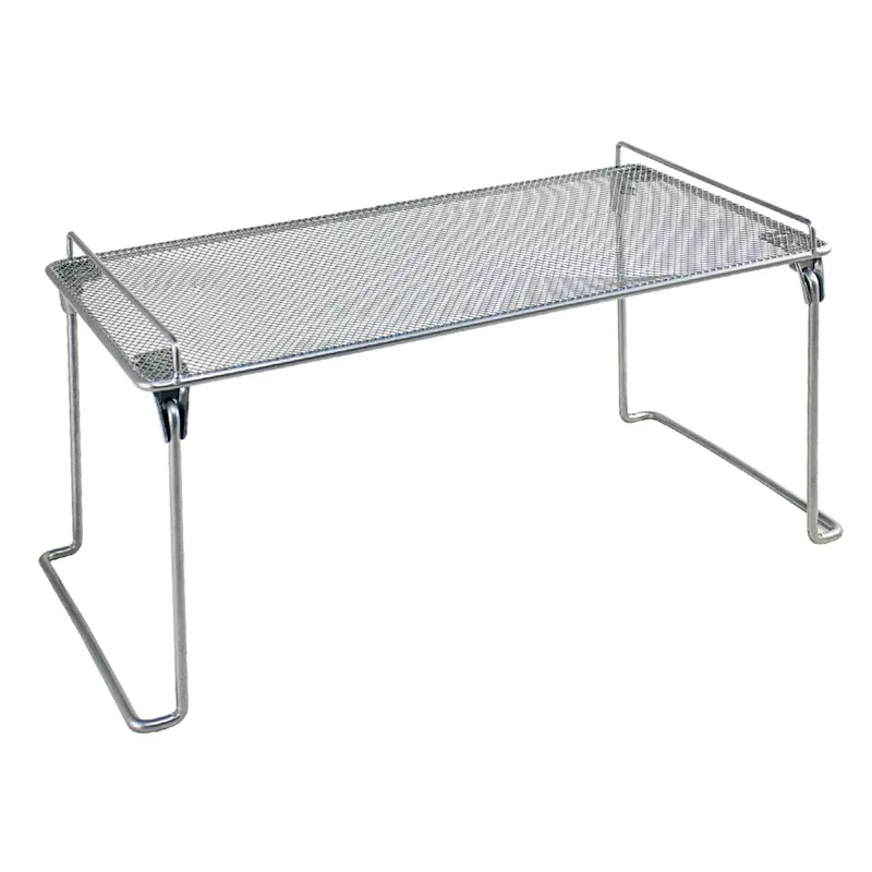 Silver Metal Stackable Storage Rack