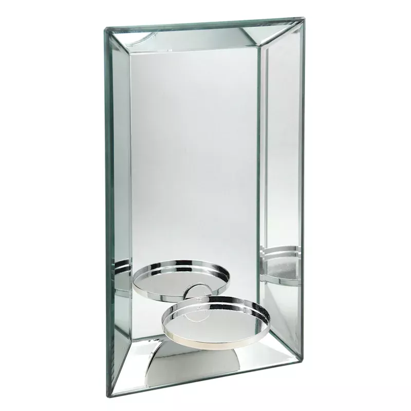Silver Mirror Wall Sconce, 8x14