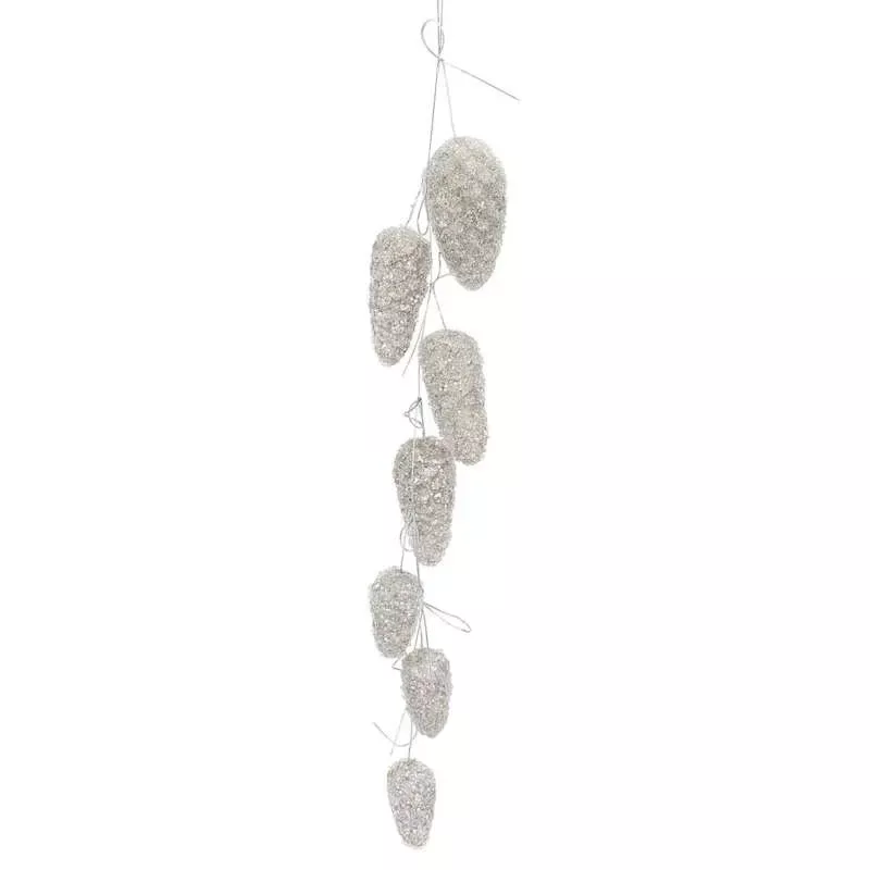 Silver Pinecone Cluster Ornament, 30"