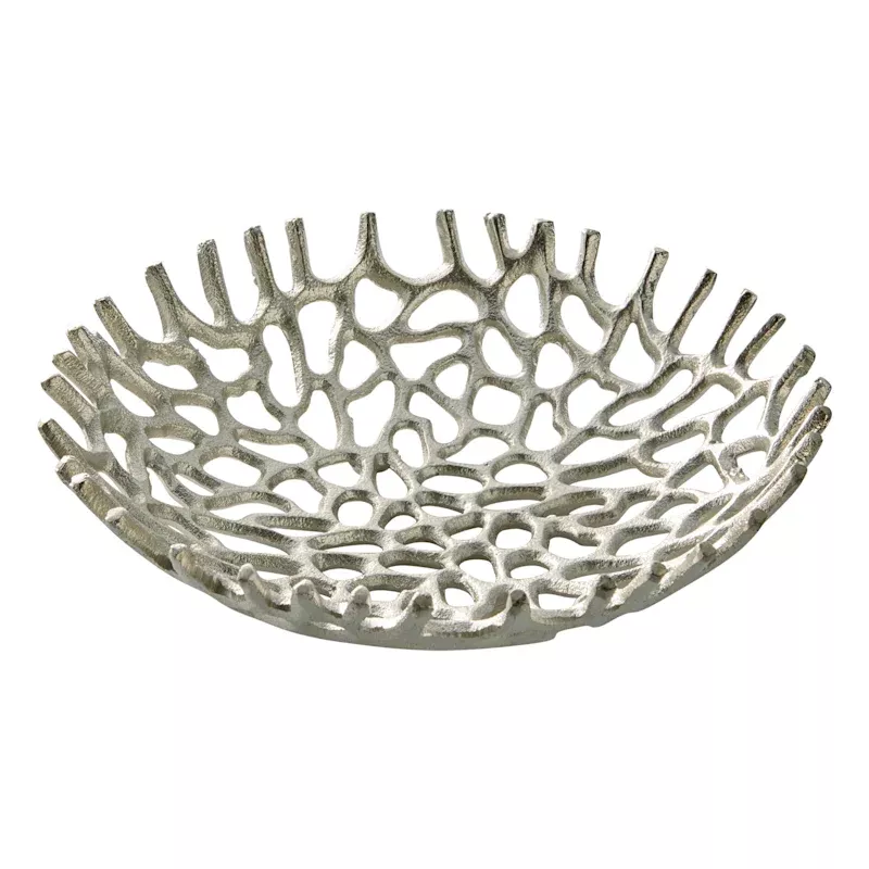Silver Round Coral Bowl, 9"