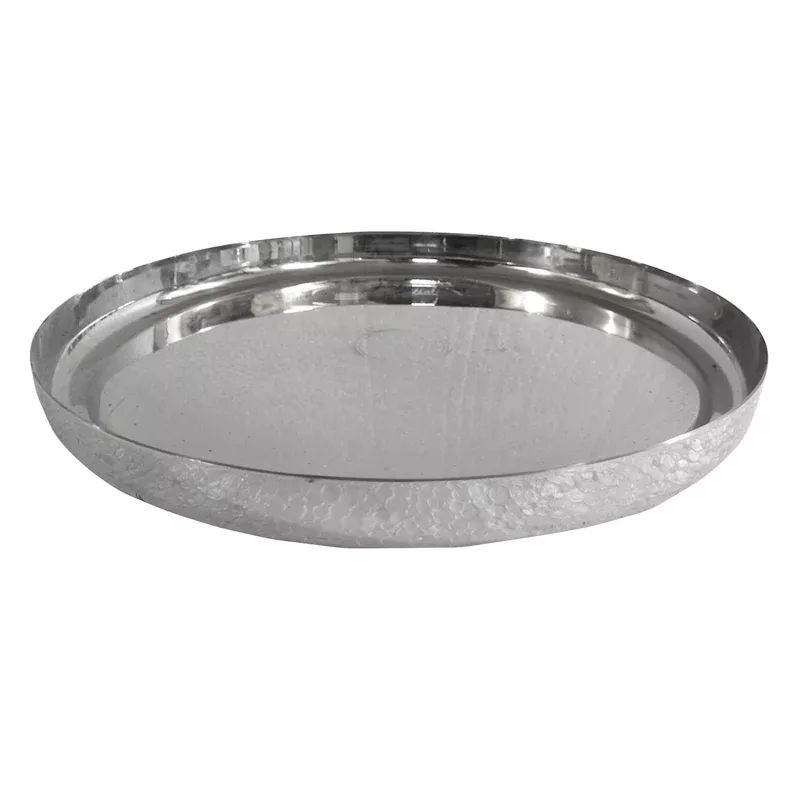 Silver Round Serving Tray, 14"