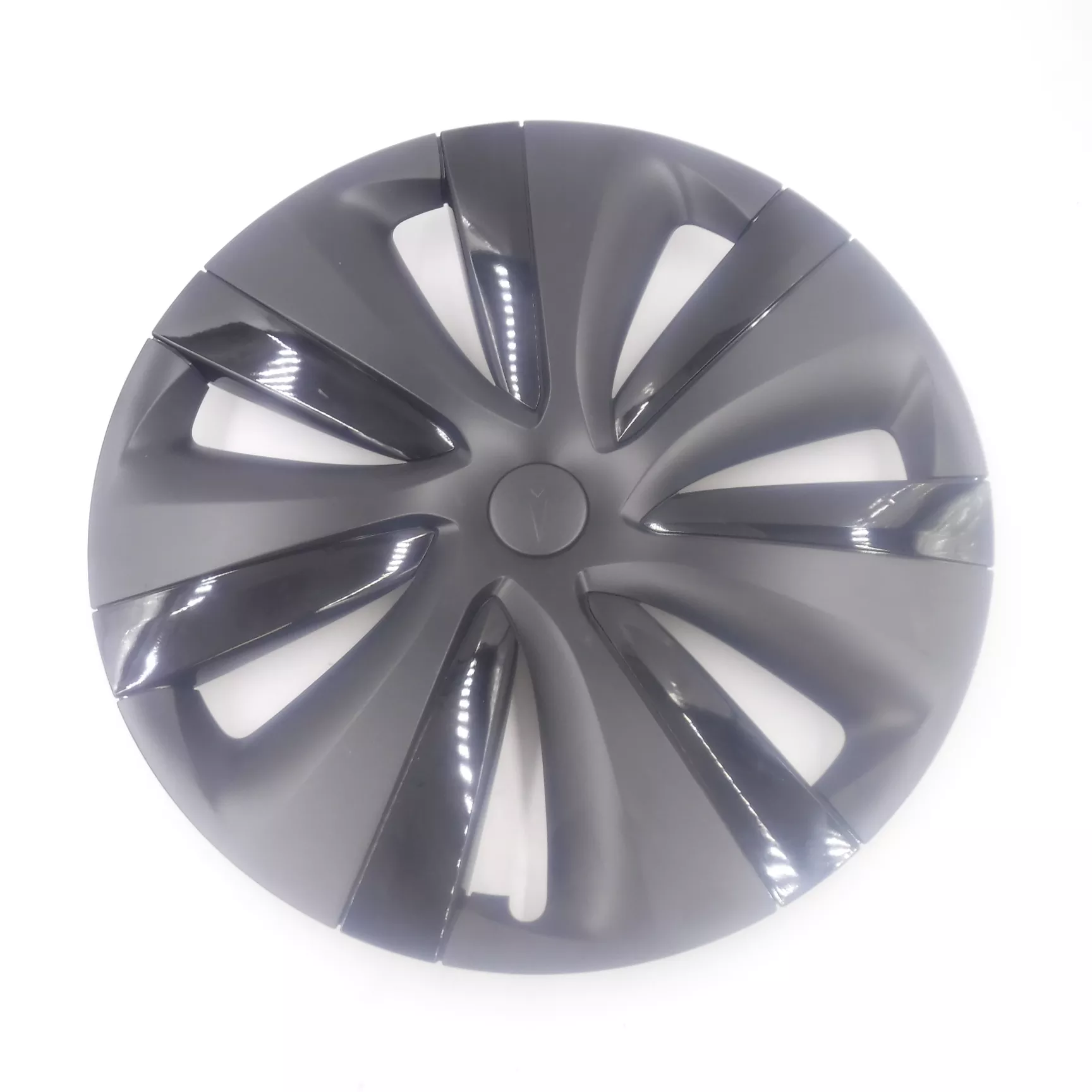 Single OEM Tesla 19″ Tempest Wheel Cover Hub Cap Black 2020-2024 Model S