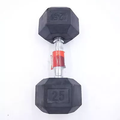 Single Weider Dumbbell 25 lb Rubber Hex Dumbbell (25 pounds total)