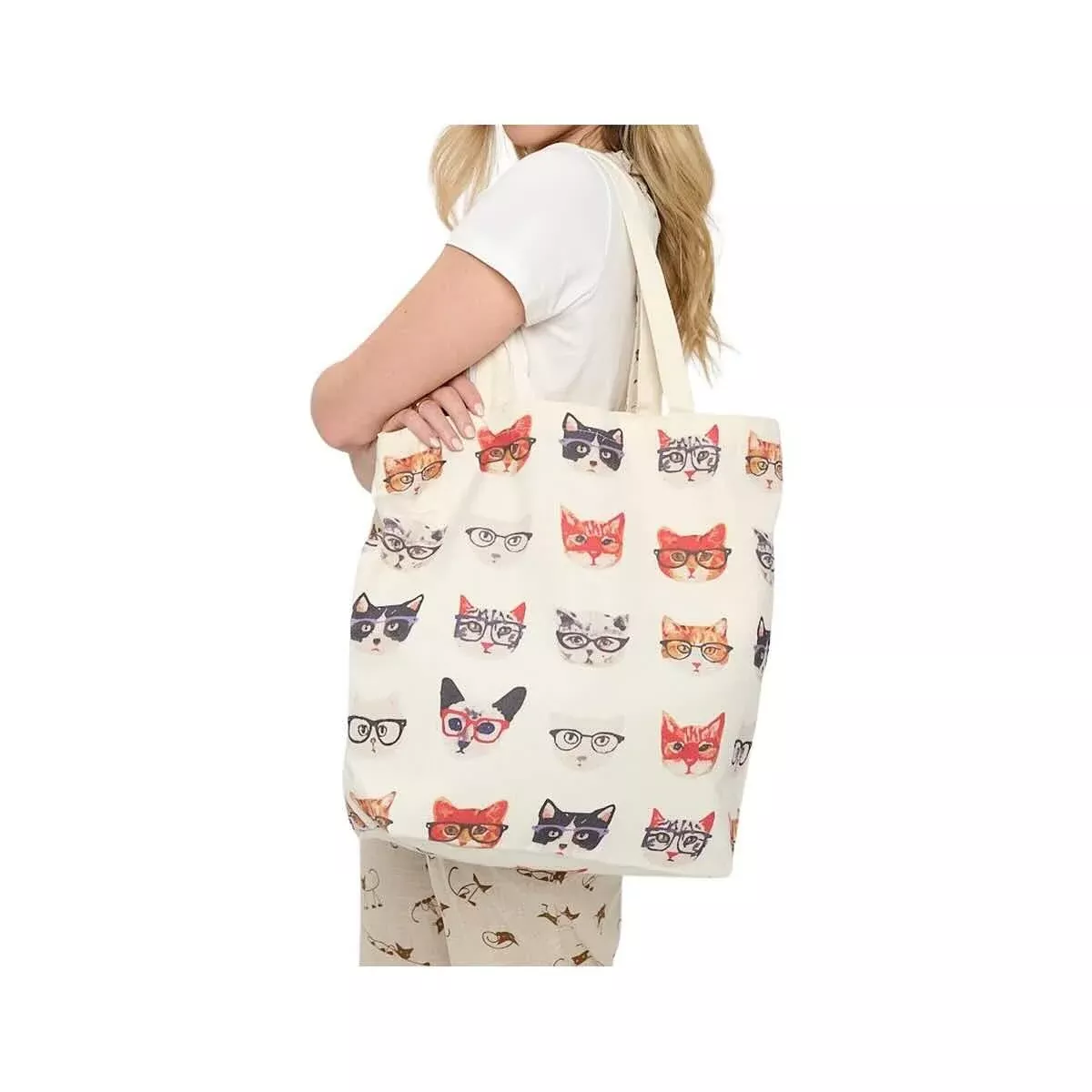 SM Wardrobe Kitty In Glasses Tote Bag
