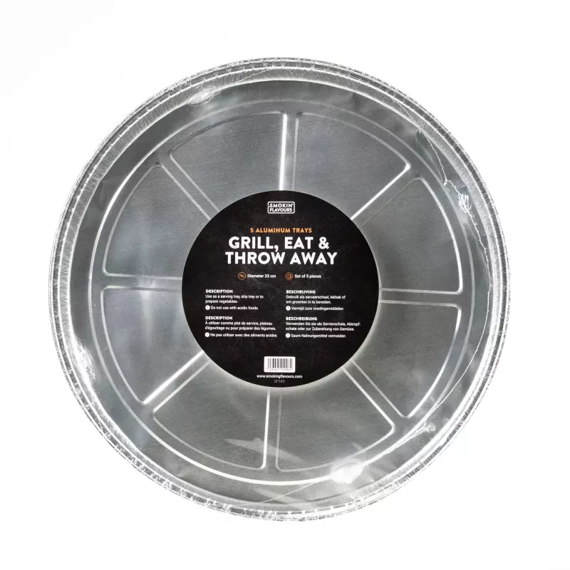 Smokin’ Flavours Aluminium druippan rond Large (5stuks)