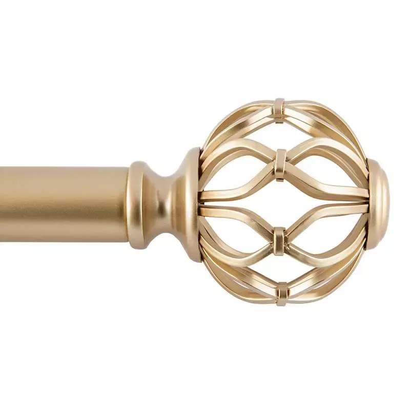 Snugset 1" Brass Cage No-Tool Curtain Rod, 18-60"