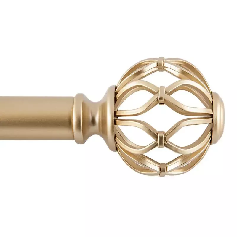 Snugset 1" Brass Cage No-Tool Curtain Rod, 60-120"