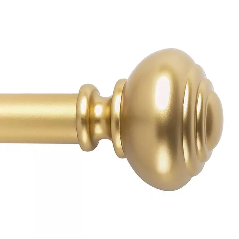 Snugset 1" Brass Knob No-Tool Curtain Rod, 18-60"