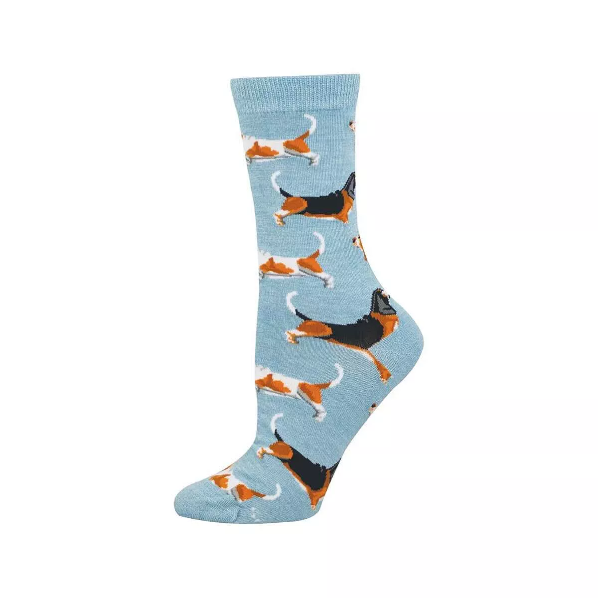 Socksmith Women's Basset Hounds Bamboo Crew Socks