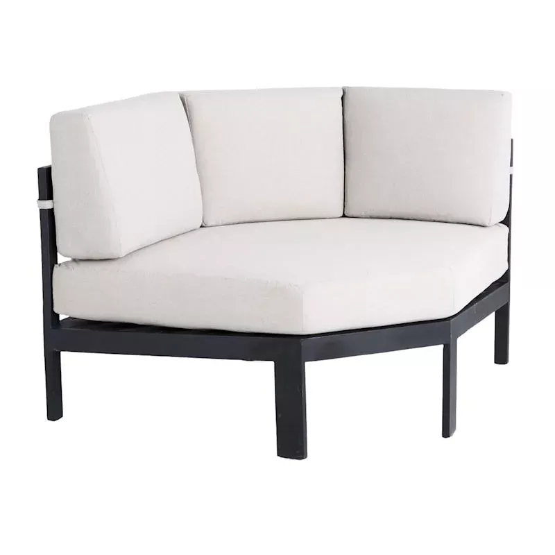 Soho Black Steel Patio Corner Chair