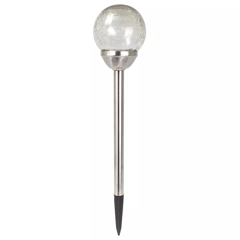 Solar Clear Crackle Large Globe Pathway Light